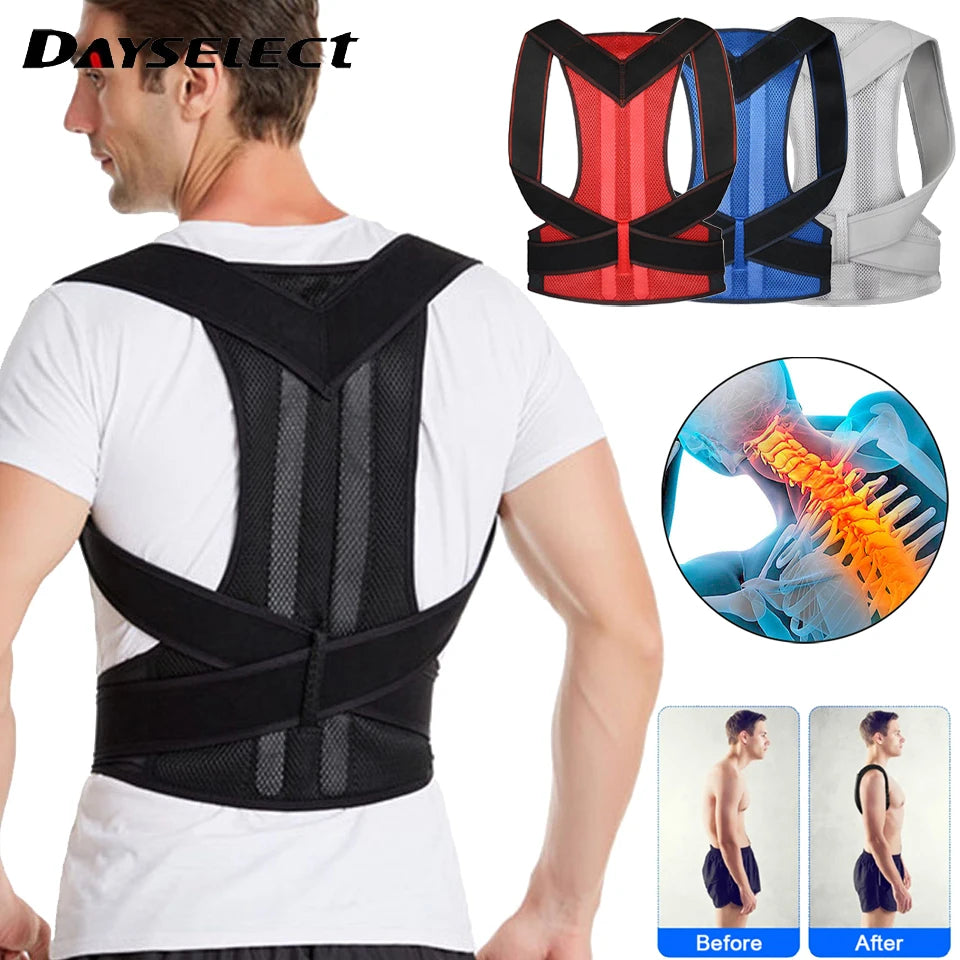 Adjustable Posture Corrector Back Brace for Clavicle Support and Alignment