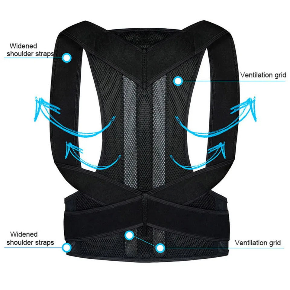 Adjustable Posture Corrector Back Brace for Clavicle Support and Alignment